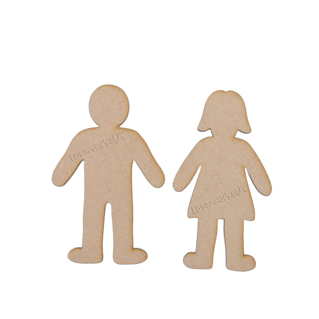 Wooden Boy Girl - Craft Shapes - LaserworksUK