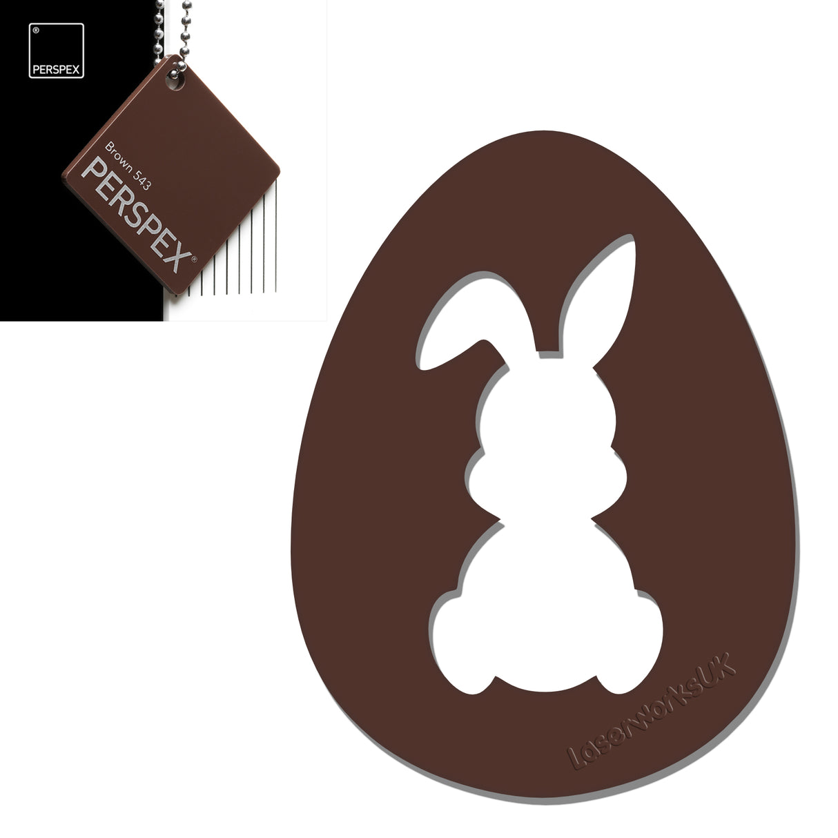 Acrylic Easter Egg With Bunny Cutout - (6cm Pack of 7) - Laserworksuk