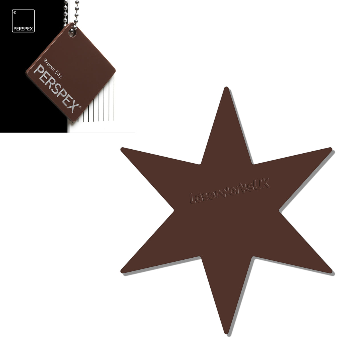 Acrylic 6 sided Star Blanks (8cm Pack of 7) - Laserworksuk