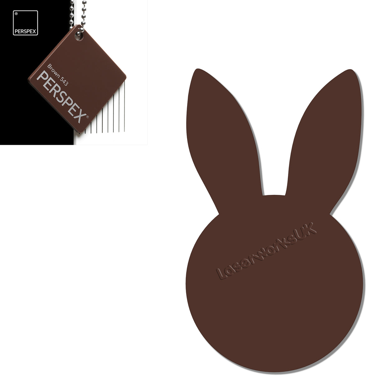 Acrylic Easter Bunny - Rabbit Head Blanks (8cm Pack of 6) - Laserworksuk