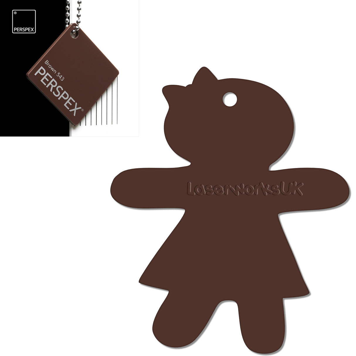 Acrylic Christmas Gingerbread Girl Decorations (Pack of 12) - Laserworksuk