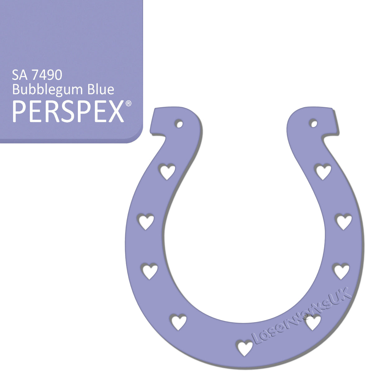 Acrylic Wedding Horseshoe With Hearts Cut Out Border - Laserworksuk