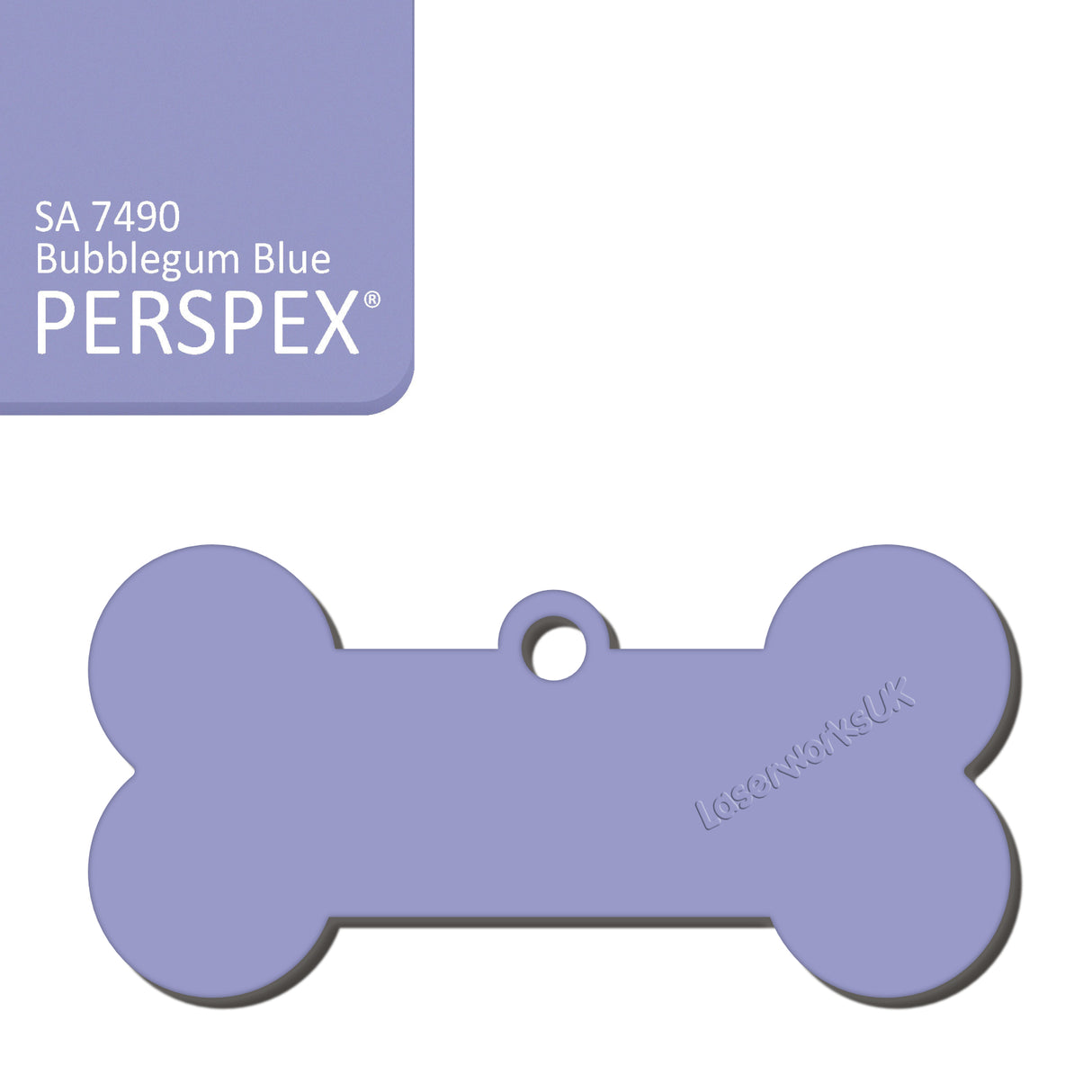 Acrylic Dog Bone Keyring - Multi Colours Blank Tags - Laserworksuk