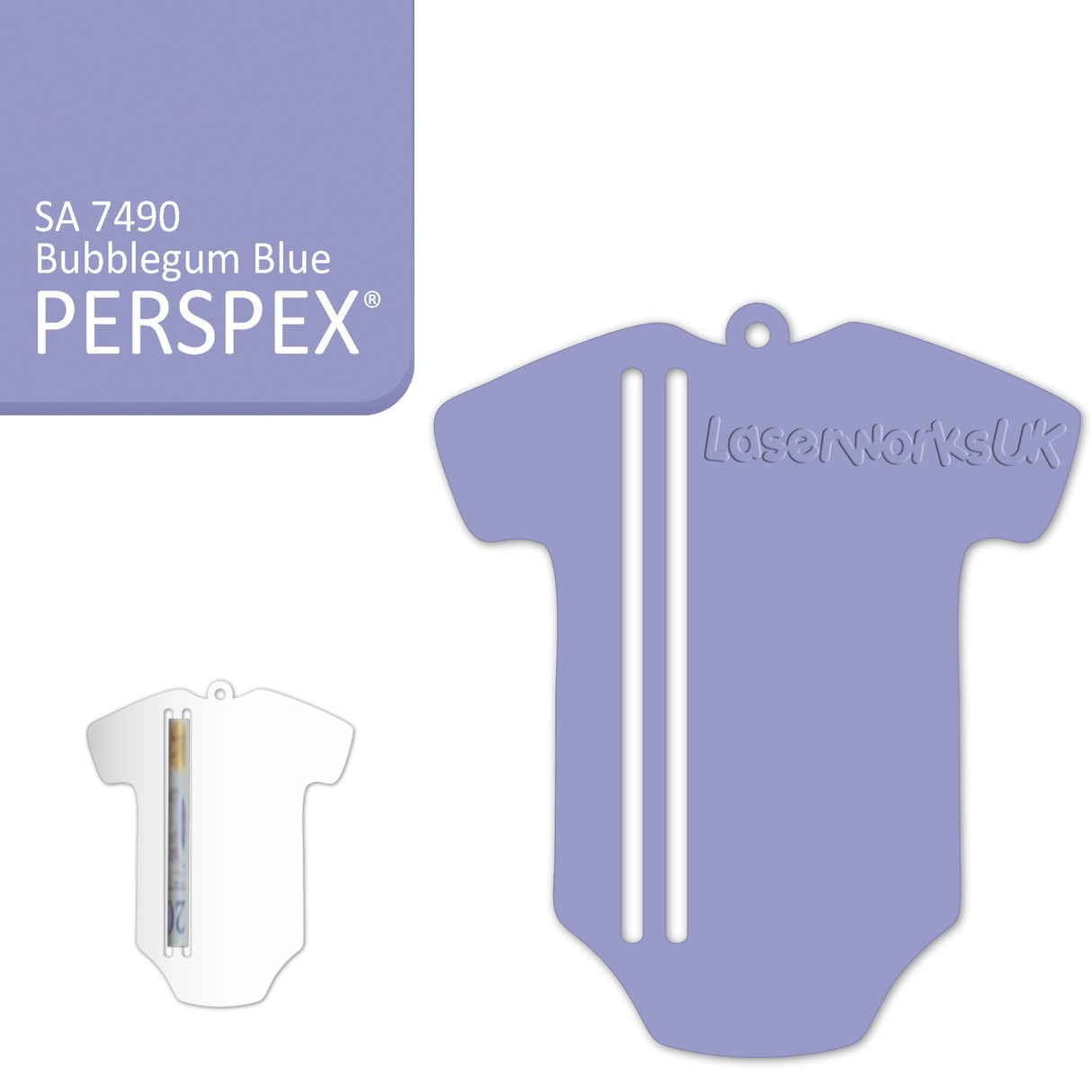 Acrylic Baby Vest - Bodysuit Money Holder Blanks (Pack of 5) - Laserworksuk