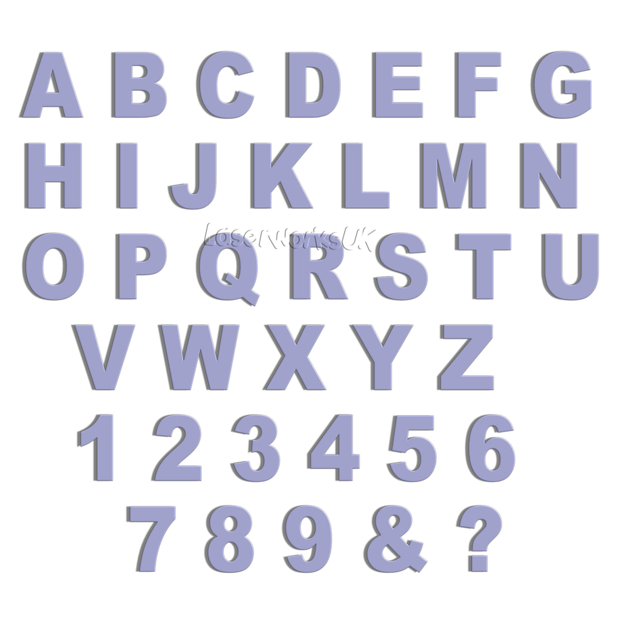 Ariel Bold 10cm Acrylic Letters & Numbers - 40 Different Colours - Laserworksuk