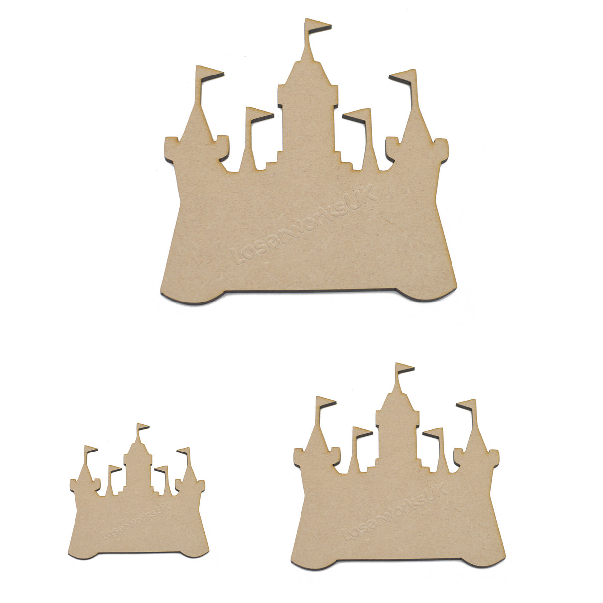 Wooden Mdf Castle Shape - LaserworksUK