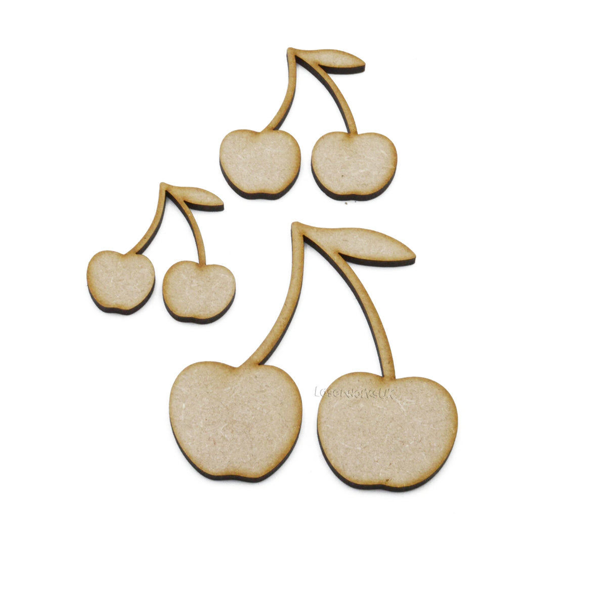Wooden Cherry Shapes – 3mm MDF Laser Craft Blanks - LaserworksUK