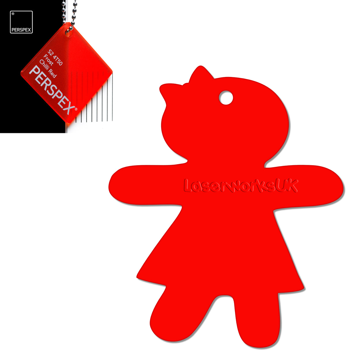 Acrylic Christmas Gingerbread Girl Decorations (Pack of 12) - Laserworksuk