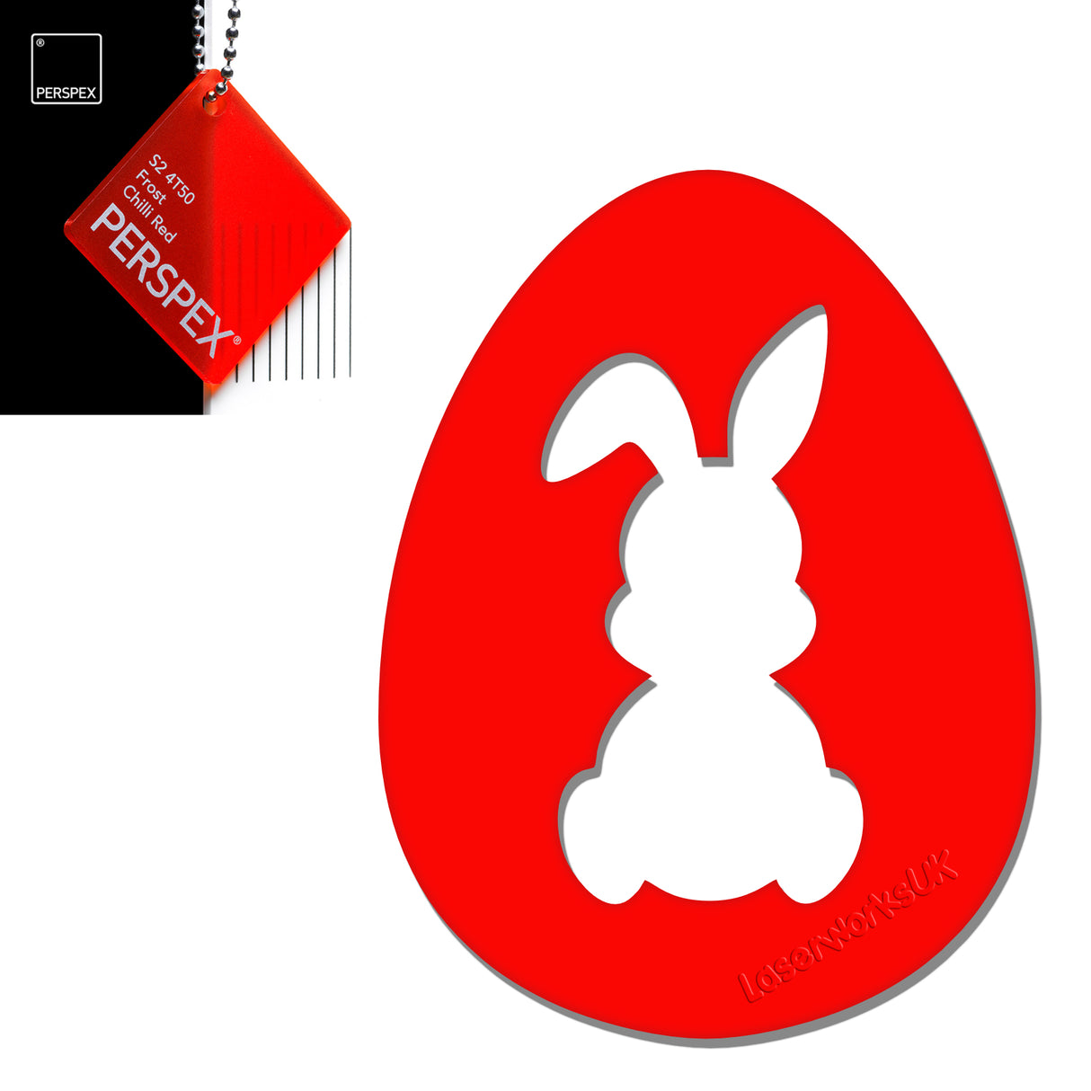 Acrylic Easter Egg With Bunny Cutout - (6cm Pack of 7) - Laserworksuk