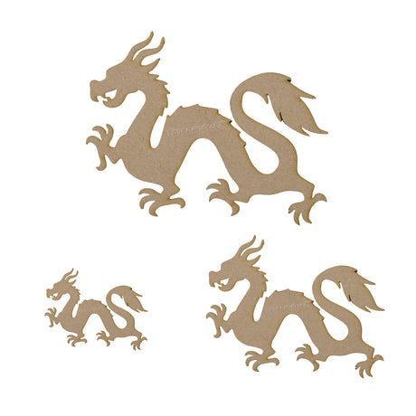Wooden Chinese Dragon Craft Shapes - LaserworksUK