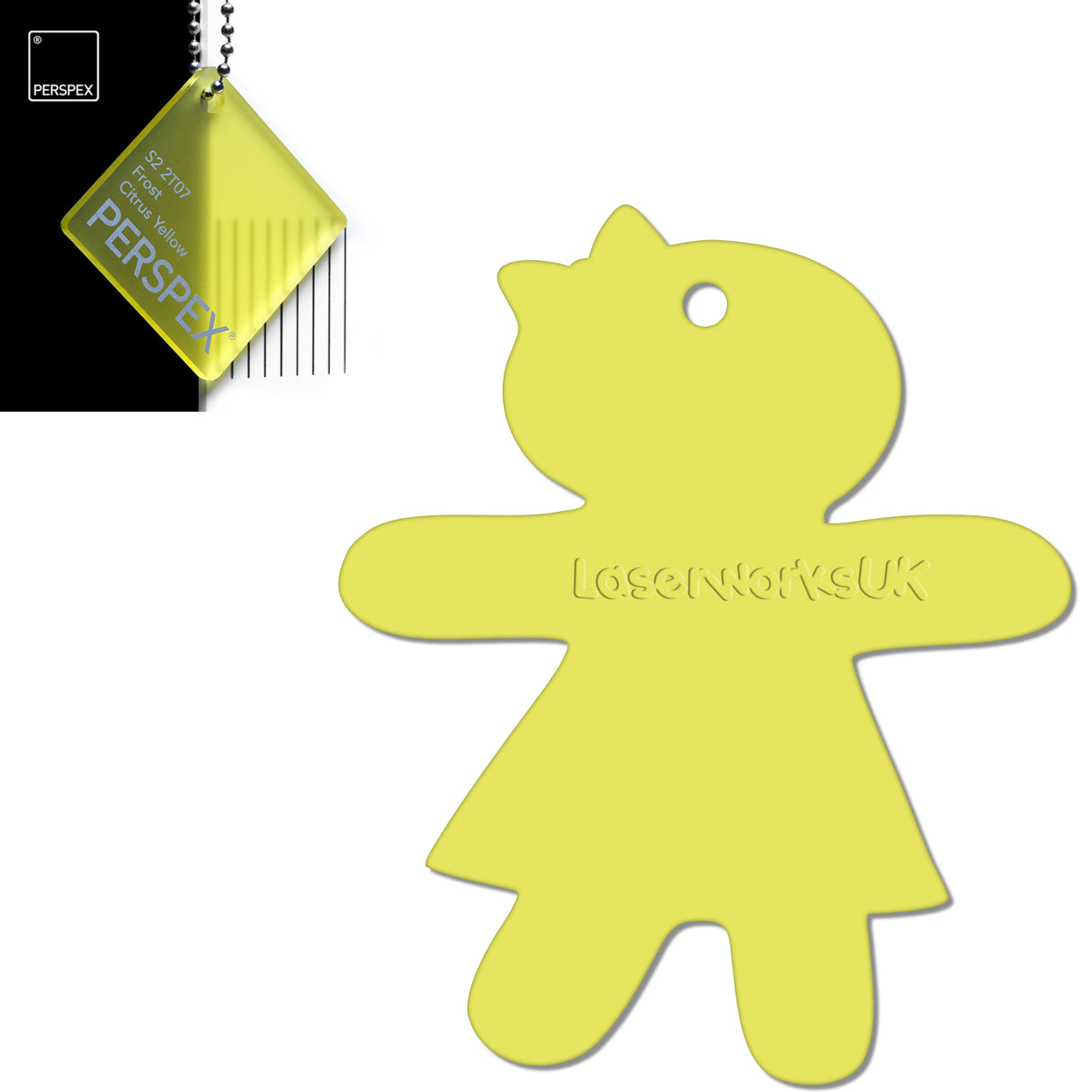Acrylic Christmas Gingerbread Girl Decorations (Pack of 12) - Laserworksuk