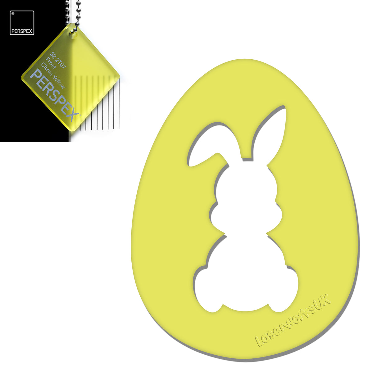Acrylic Easter Egg With Bunny Cutout - (6cm Pack of 7) - Laserworksuk