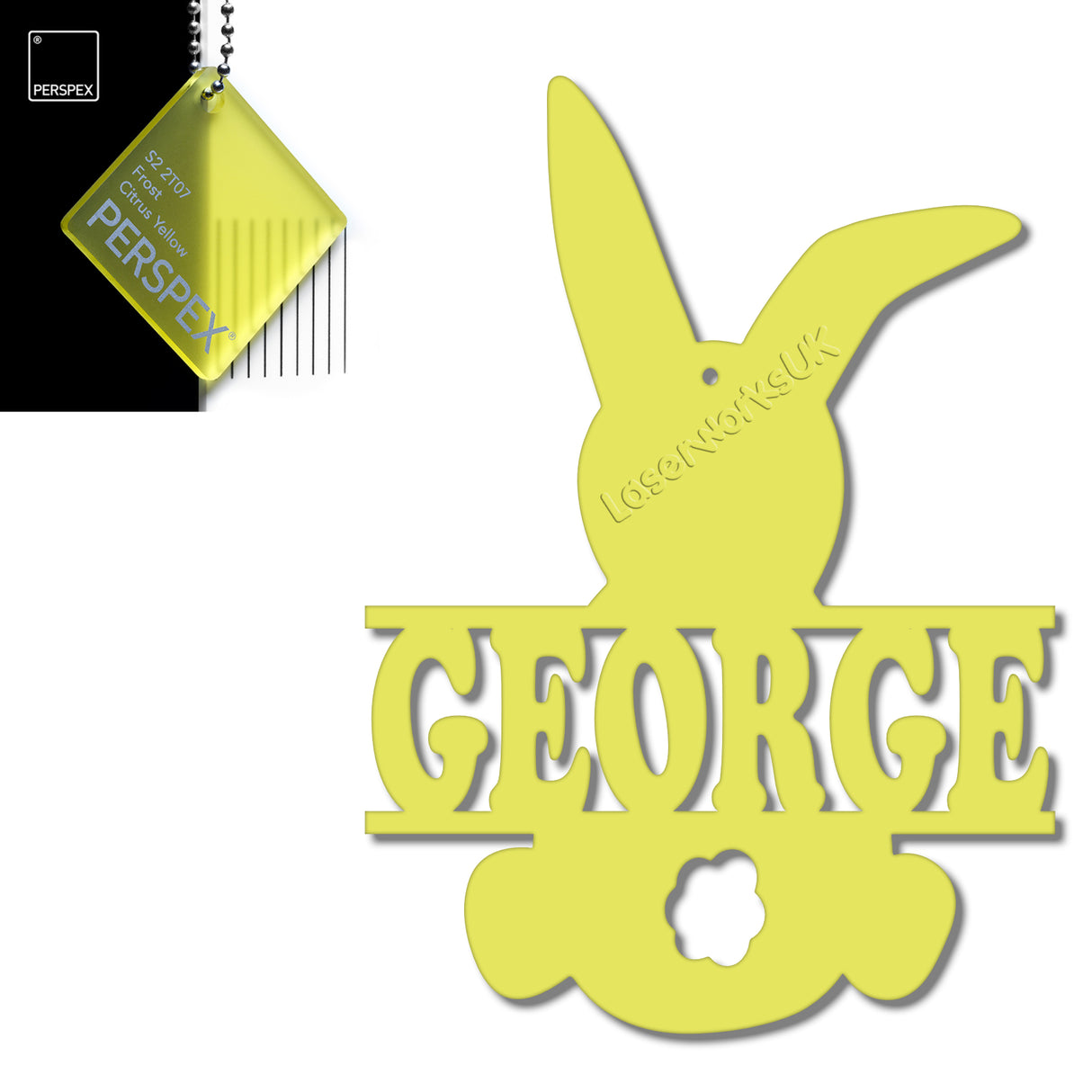 Acrylic Personalised Easter Decorations - Laserworksuk