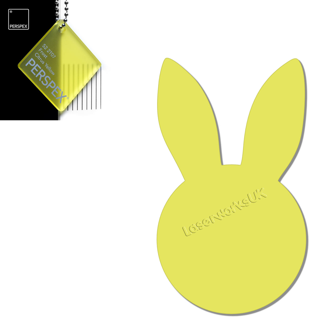 Acrylic Easter Bunny - Rabbit Head Blanks (8cm Pack of 6) - Laserworksuk