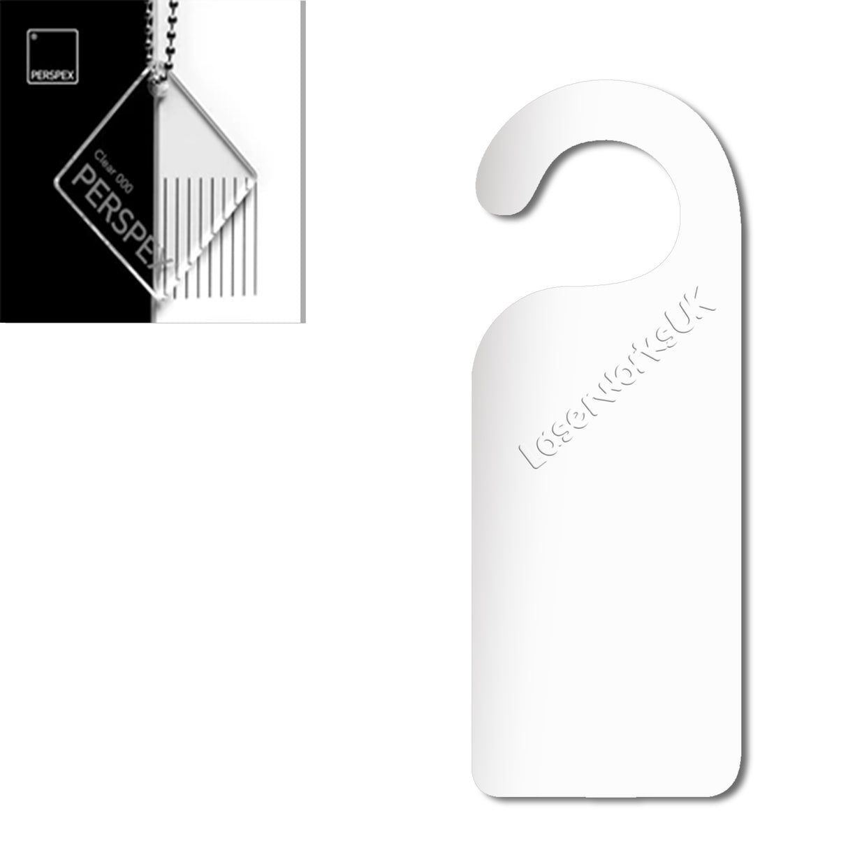 Acrylic Door Hanger Blanks - Style 1 - Laserworksuk