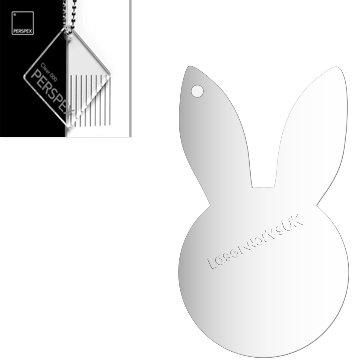 Acrylic Easter Bunny - Rabbit Head Blanks (8cm Pack of 6) - Laserworksuk