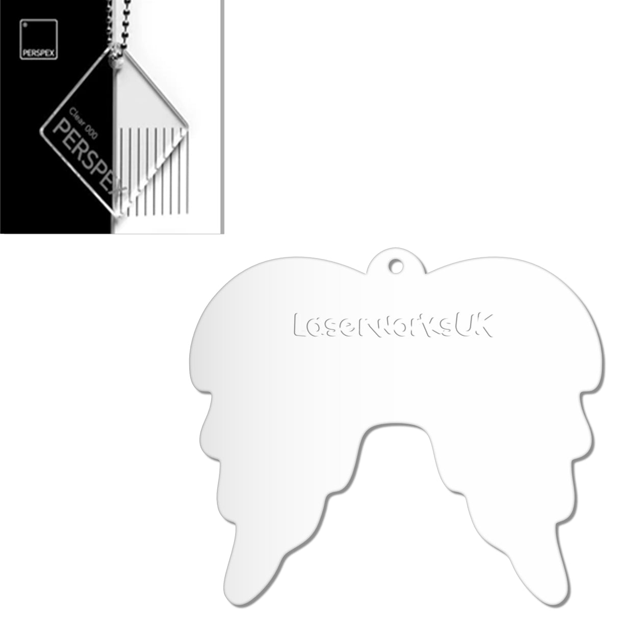 Acrylic Christmas Angel Wings Blanks (10cm Pack of 5) - Laserworksuk