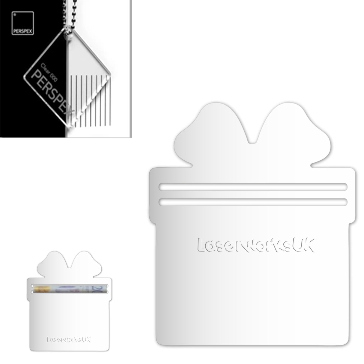 Acrylic Present Money Holder (Pack of 5) - Laserworksuk