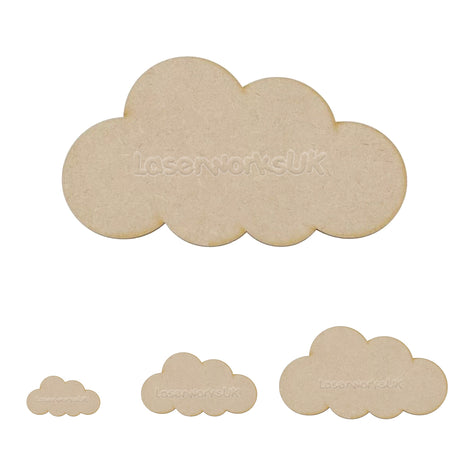 Wooden Cloud For Crafts - Mdf Blanks - LaserworksUK