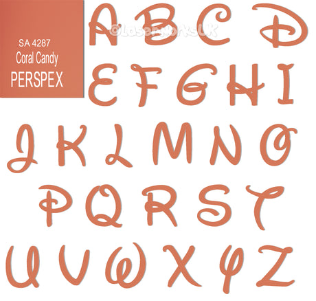 Acrylic Letters - 4cm High - Disney Font Perspex Letters & Numbers - 40 Colours - Laserworksuk