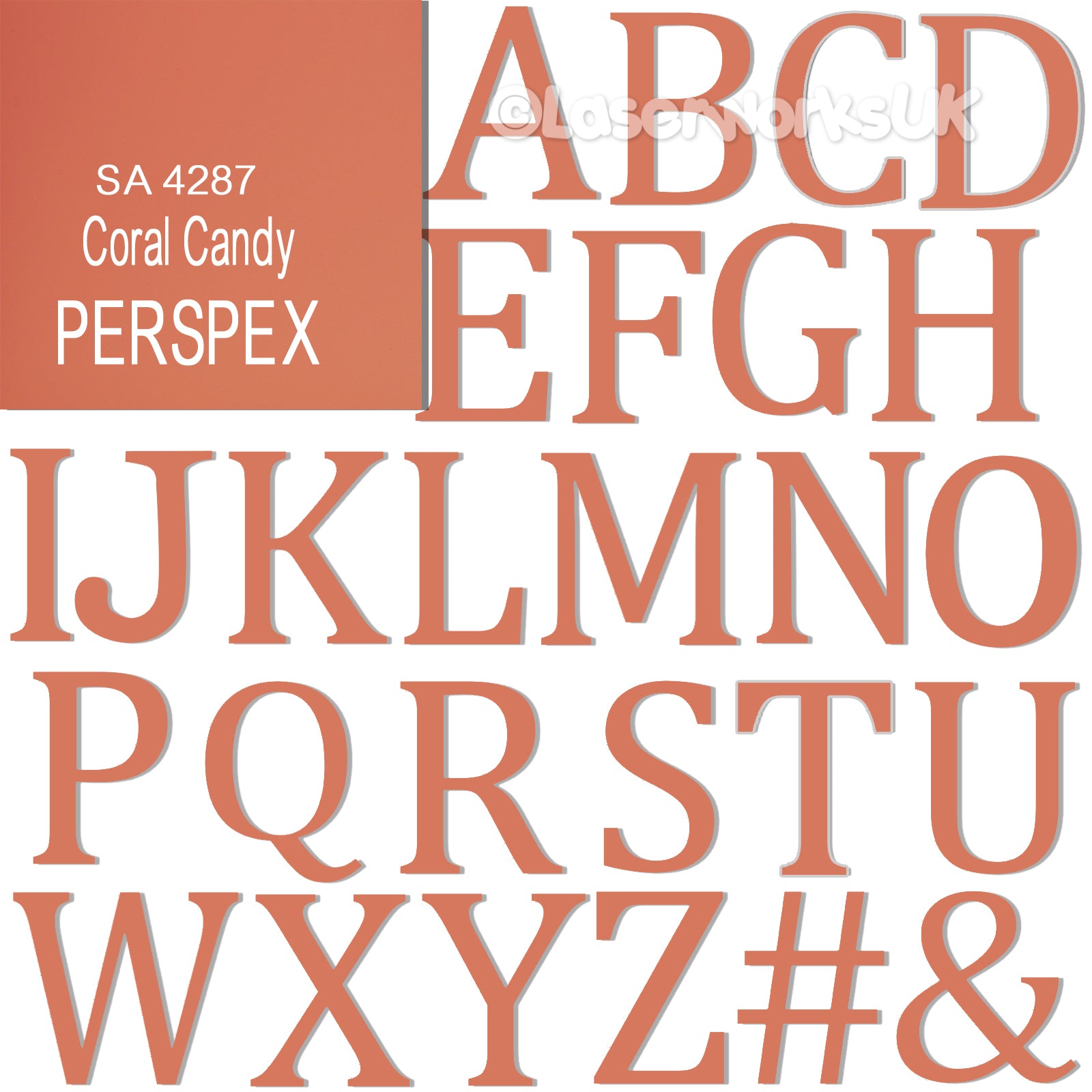 Acrylic 3cm High Letters & Numbers - 40 Colours - Multi Buy Discounts - Laserworksuk