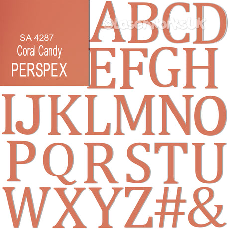 Acrylic 1.5 cm High Letters & Numbers - 40+ Colours - Laserworksuk