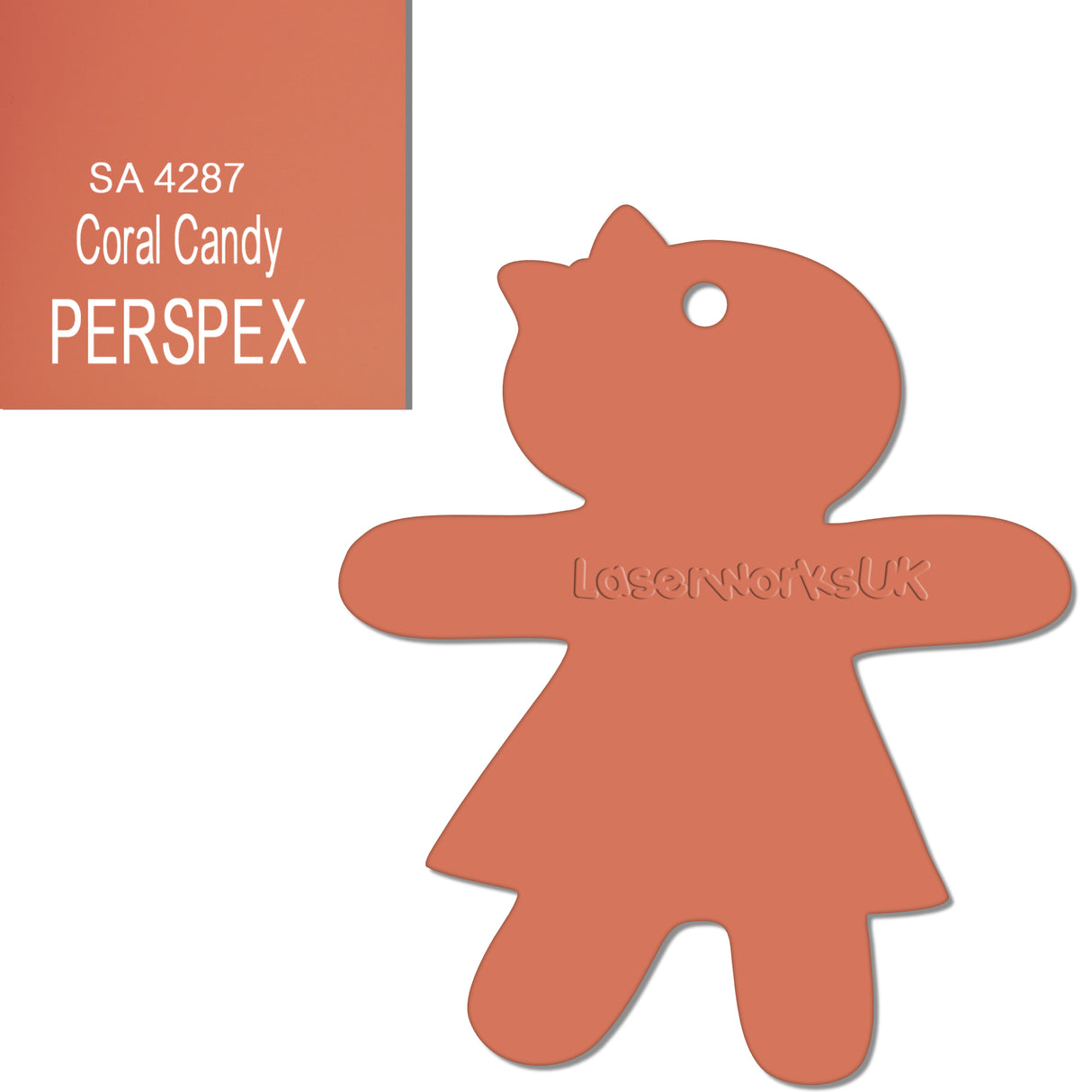 Acrylic Christmas Gingerbread Girl Decorations (Pack of 12) - Laserworksuk