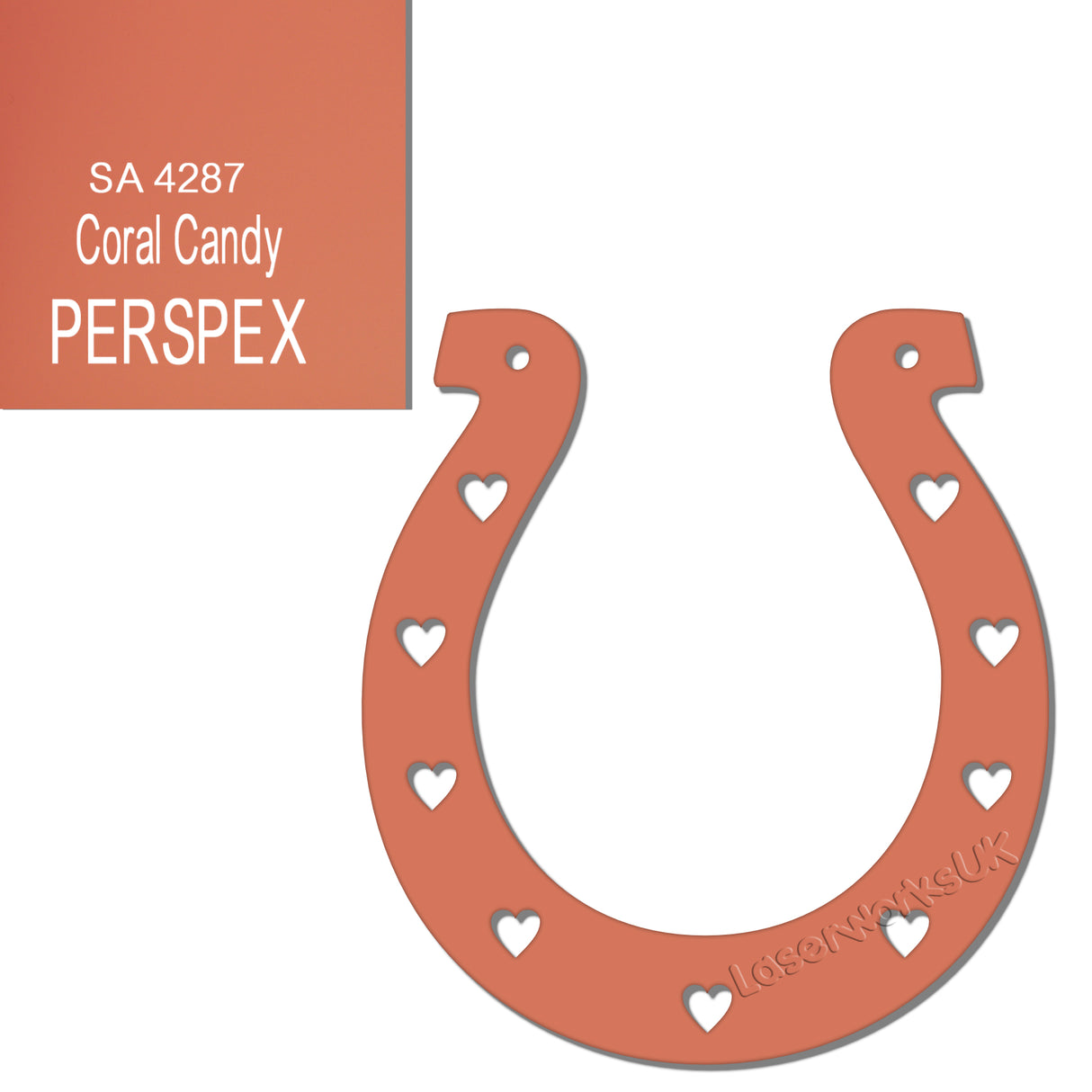 Acrylic Wedding Horseshoe With Hearts Cut Out Border - Laserworksuk