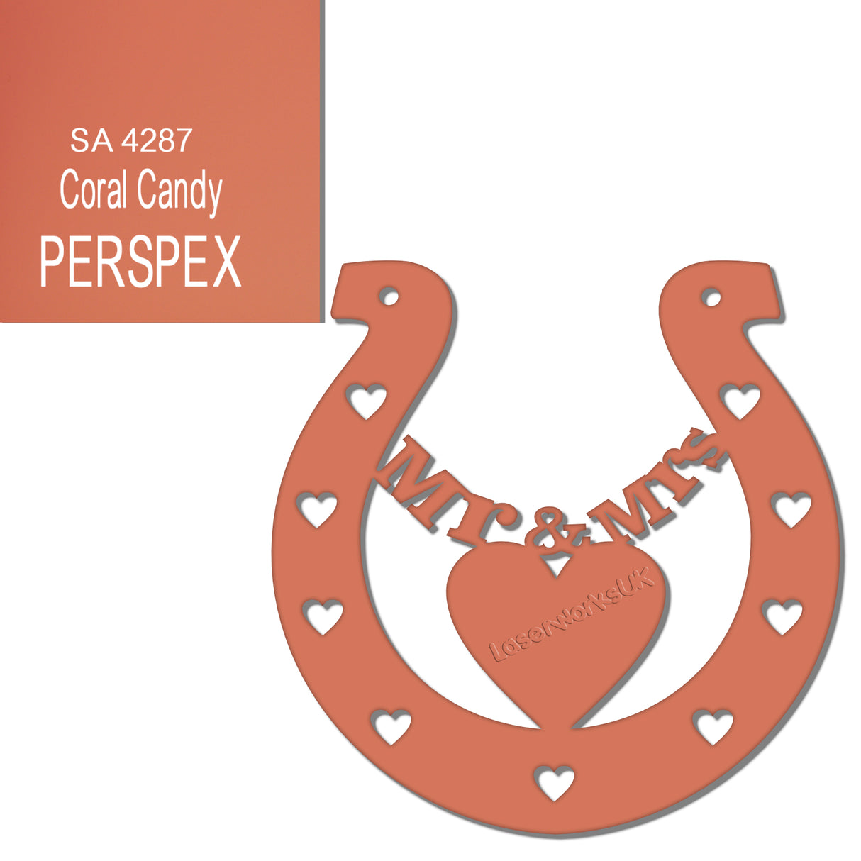 Acrylic Mr & Mrs Horseshoe Blanks - Laserworksuk