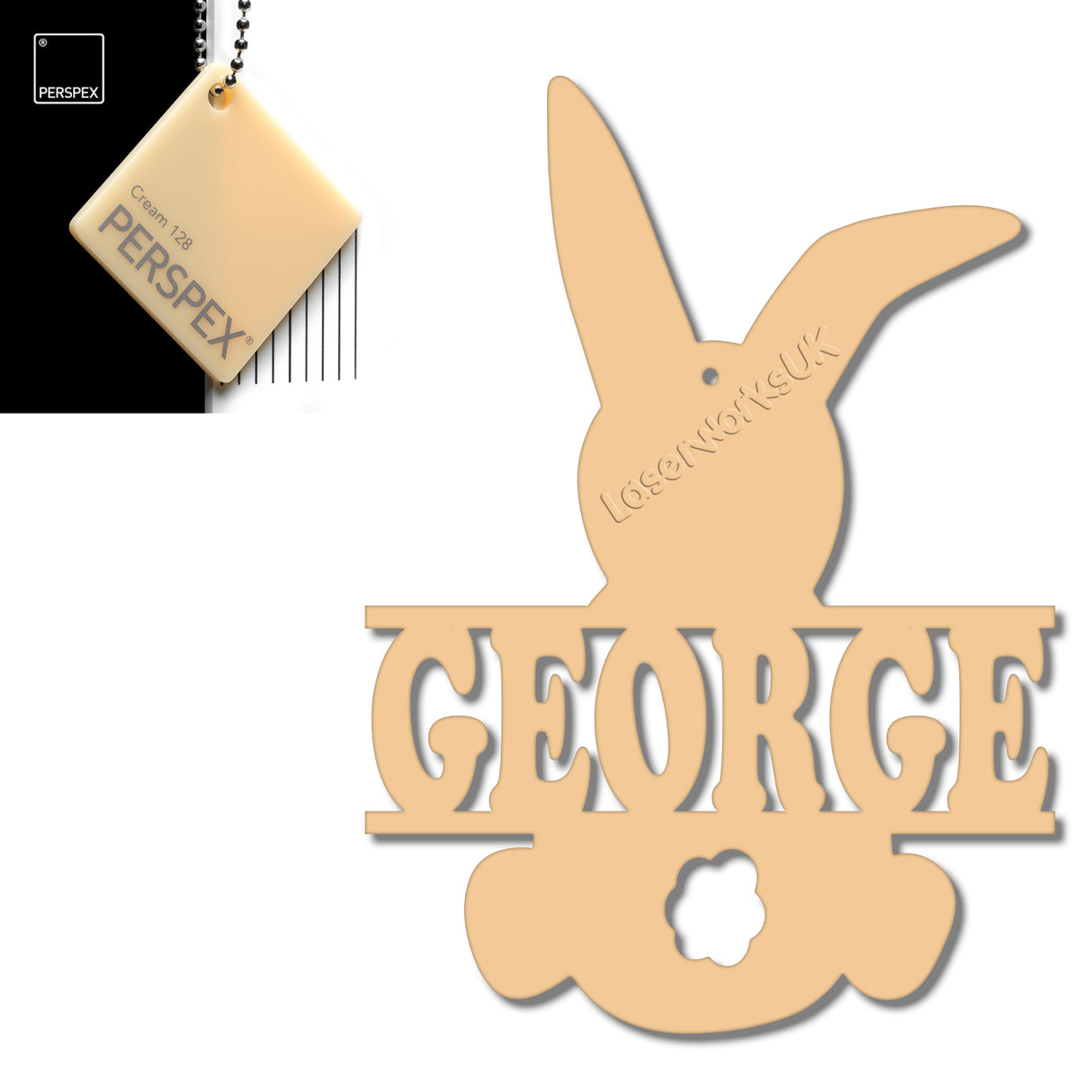 Acrylic Personalised Easter Decorations - Laserworksuk