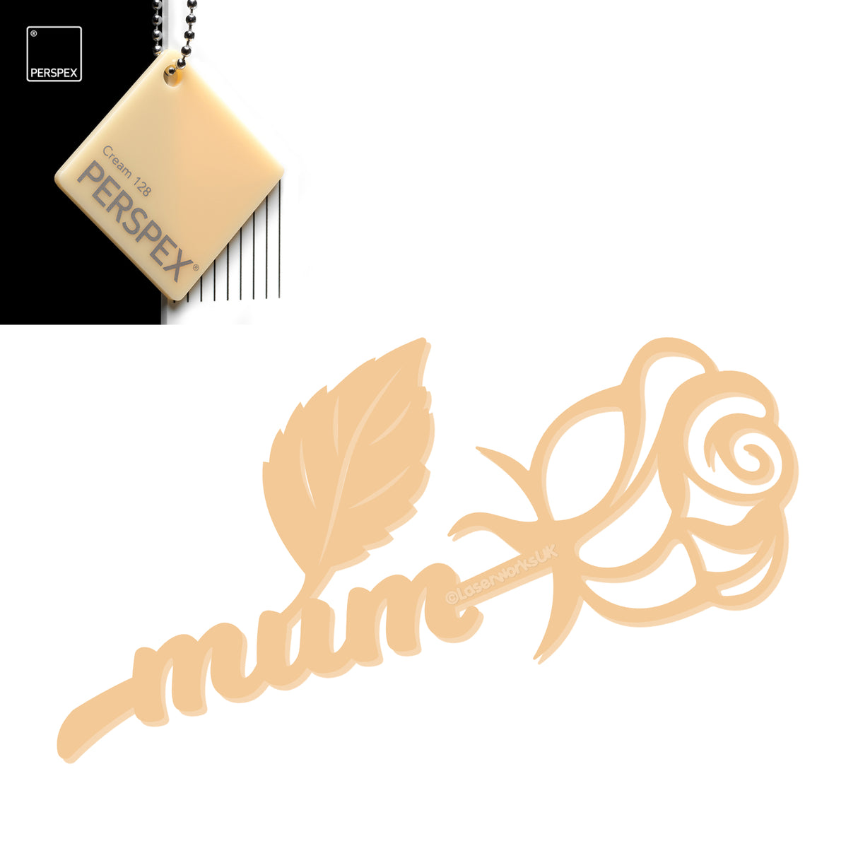 Acrylic Mothers Day Rose - Laserworksuk