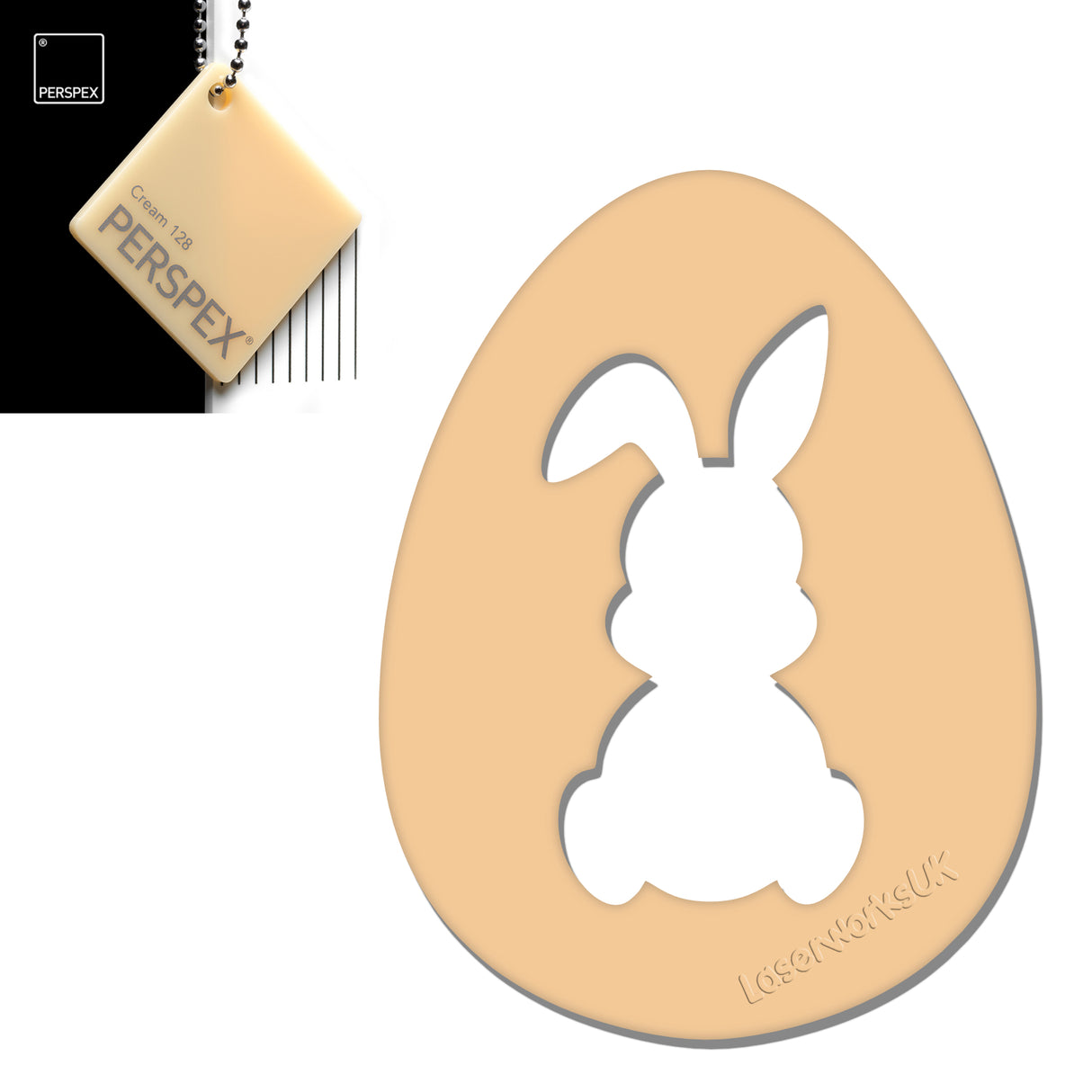 Acrylic Easter Egg With Bunny Cutout - (6cm Pack of 7) - Laserworksuk