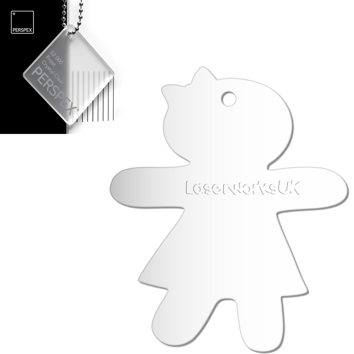 Acrylic Christmas Gingerbread Girl Decorations (Pack of 12) - Laserworksuk