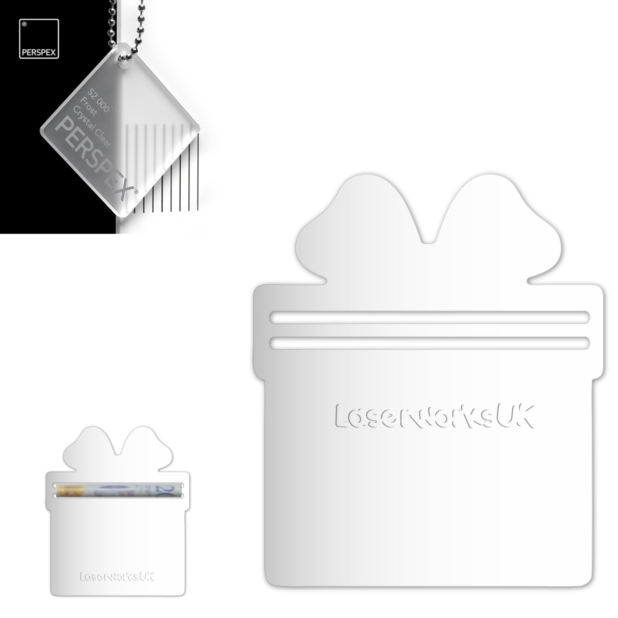 Acrylic Present Money Holder (Pack of 5) - Laserworksuk