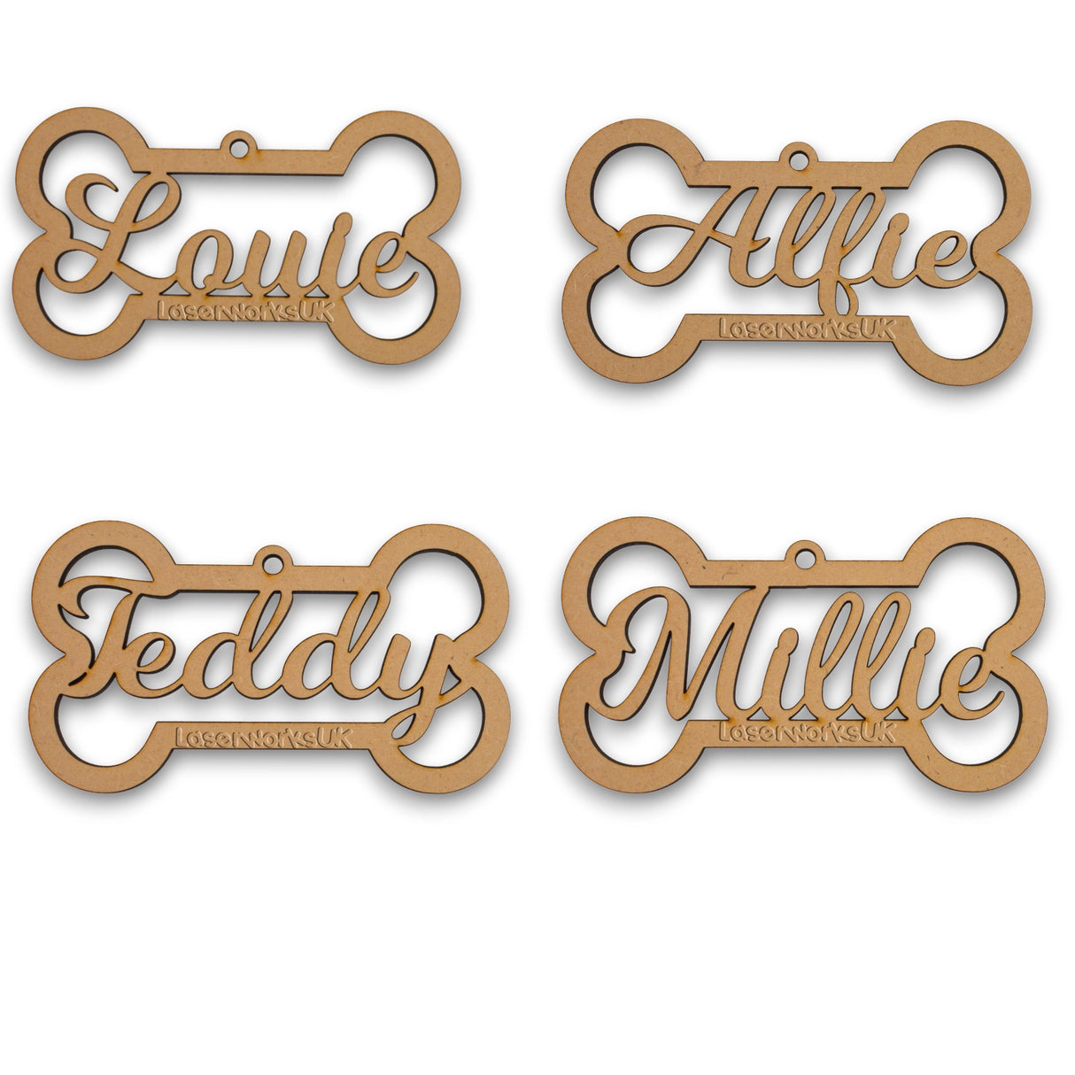 Personalised Dog Bone Christmas Bauble - Christmas Tree Decorations - LaserworksUK