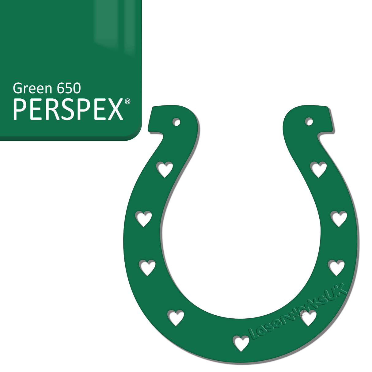 Acrylic Wedding Horseshoe With Hearts Cut Out Border - Laserworksuk