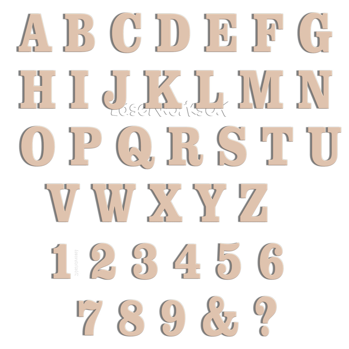 Acrylic 4cm High Letters & Numbers - 40 Colours - Multi Buy Discounts - Laserworksuk