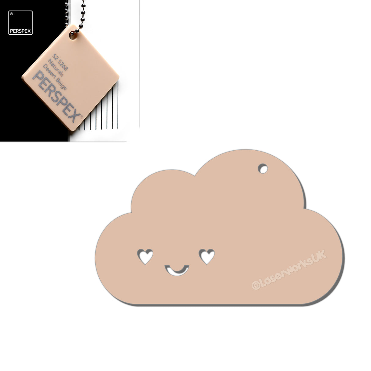 Custom Kawaii Happy Cloud Acrylic Keyring – 40+ Colours Available