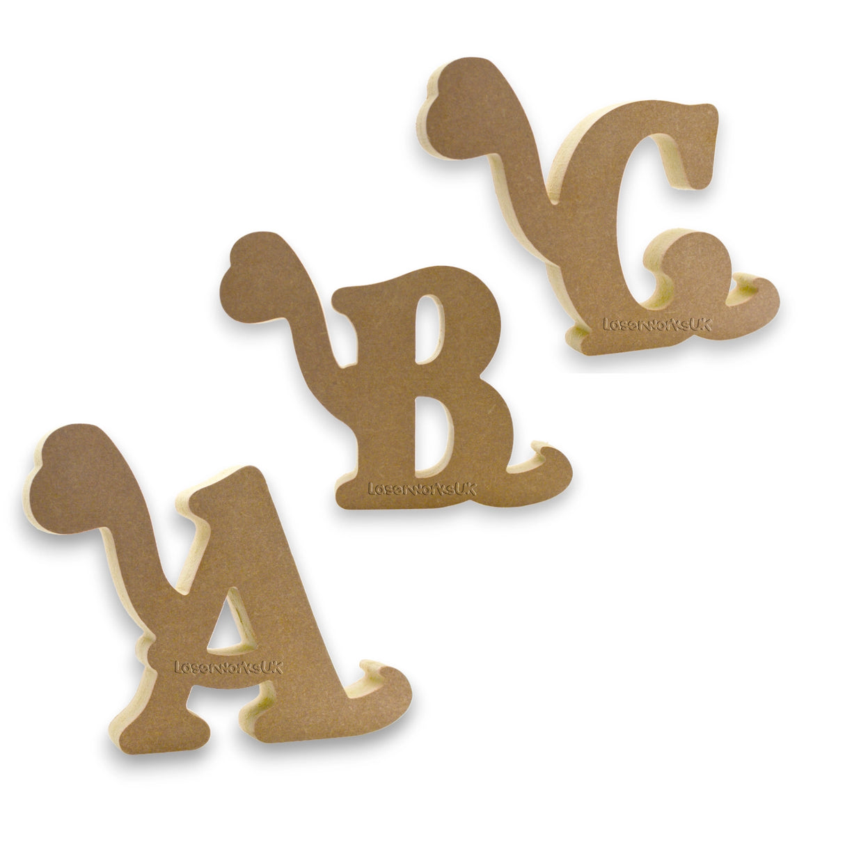 Dinosaur Freestanding Letters and Numbers in 18mm MDF - LaserworksUK