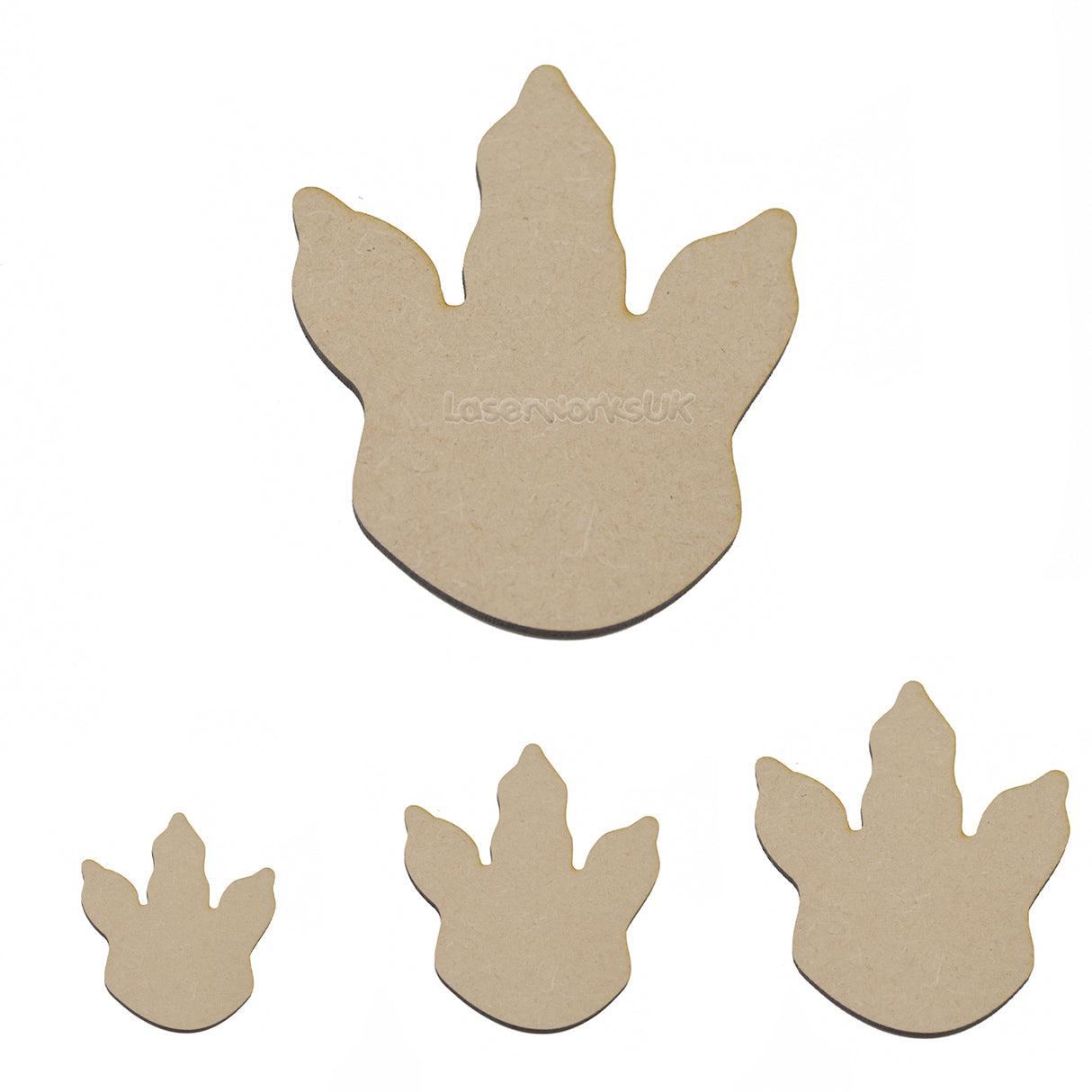 Dinosaur Foot Print Craft Shapes - LaserworksUK