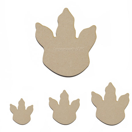 Dinosaur Foot Print Craft Shapes - LaserworksUK