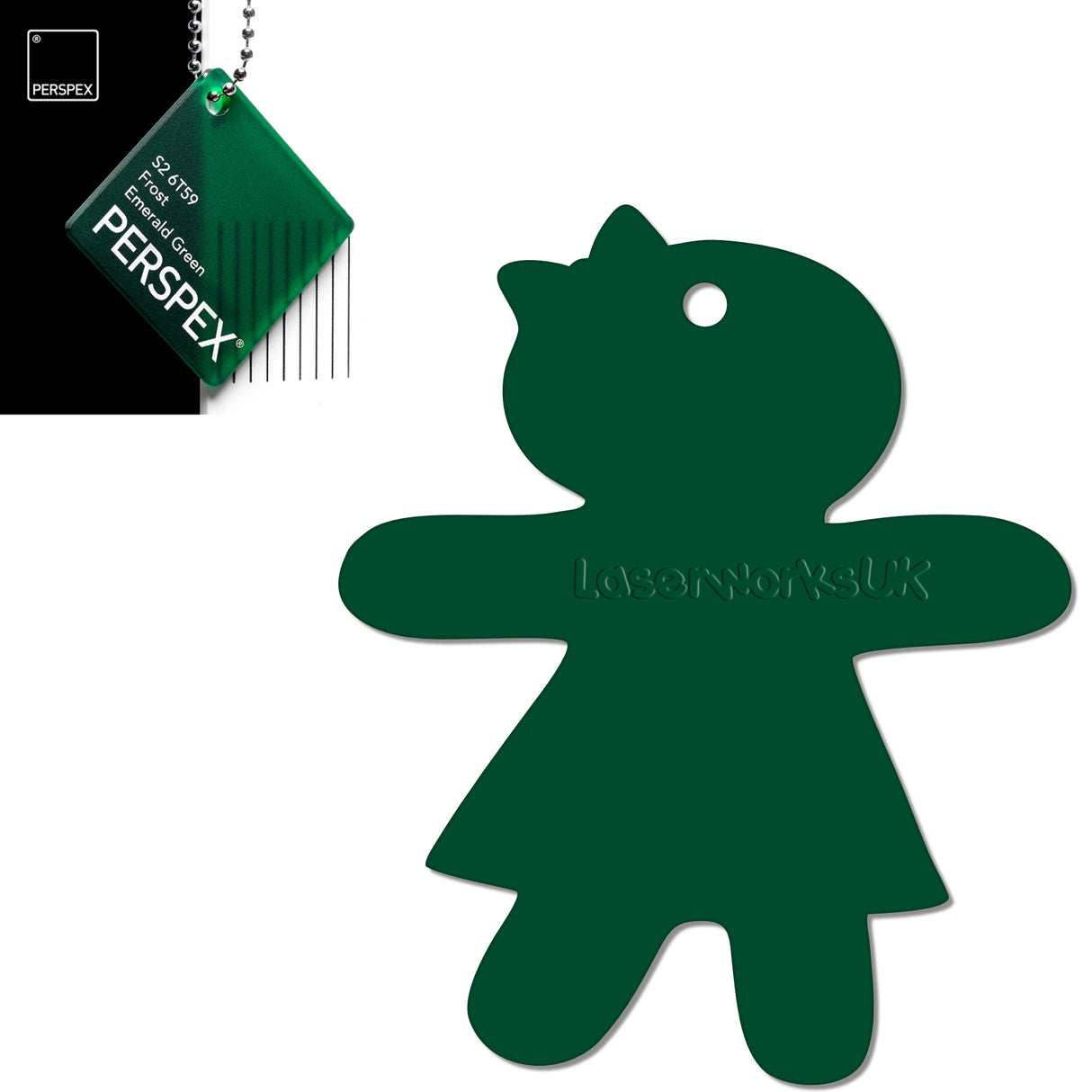 Acrylic Christmas Gingerbread Girl Decorations (Pack of 12) - Laserworksuk