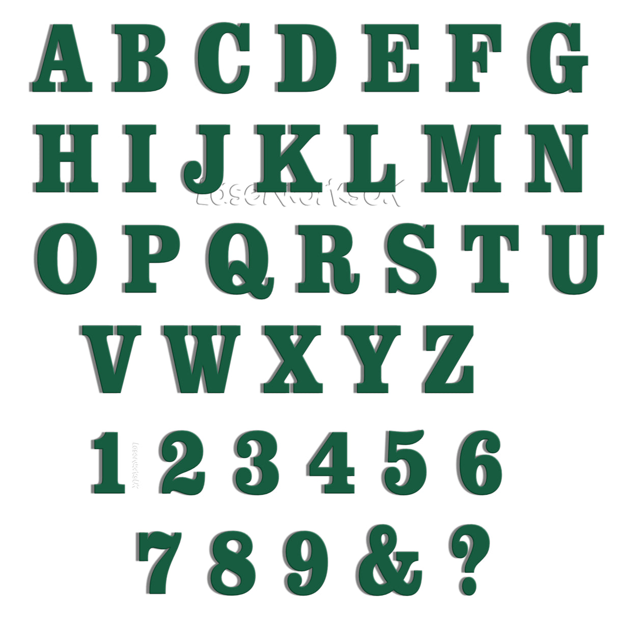 Acrylic 4cm High Letters & Numbers - 40 Colours - Multi Buy Discounts - Laserworksuk