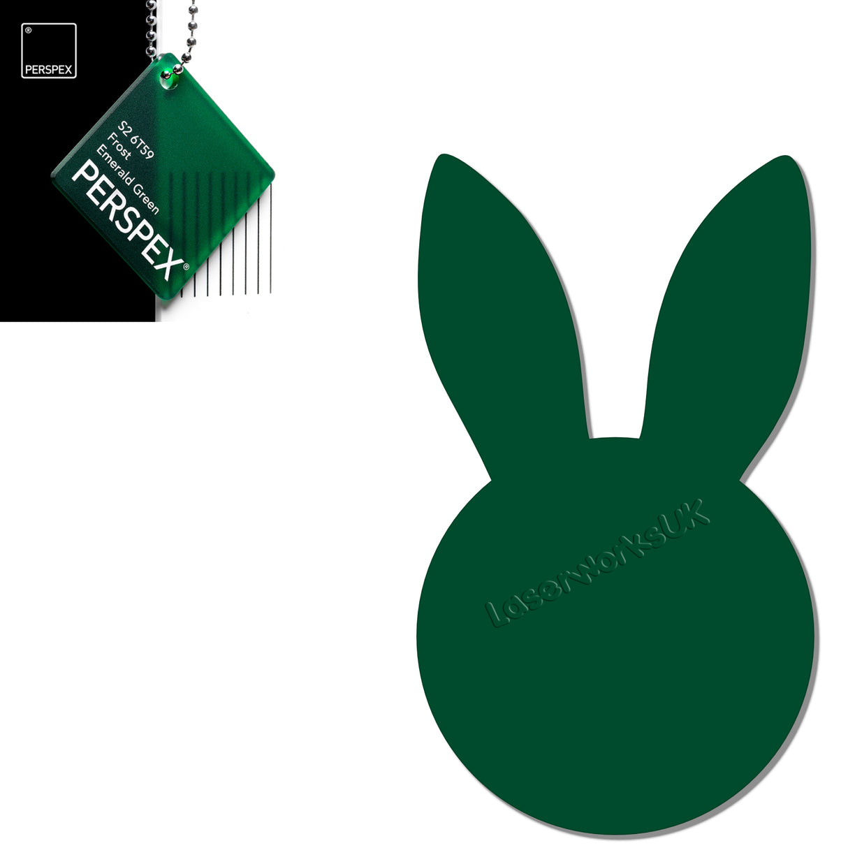 Acrylic Easter Bunny - Rabbit Head Blanks (8cm Pack of 6) - Laserworksuk