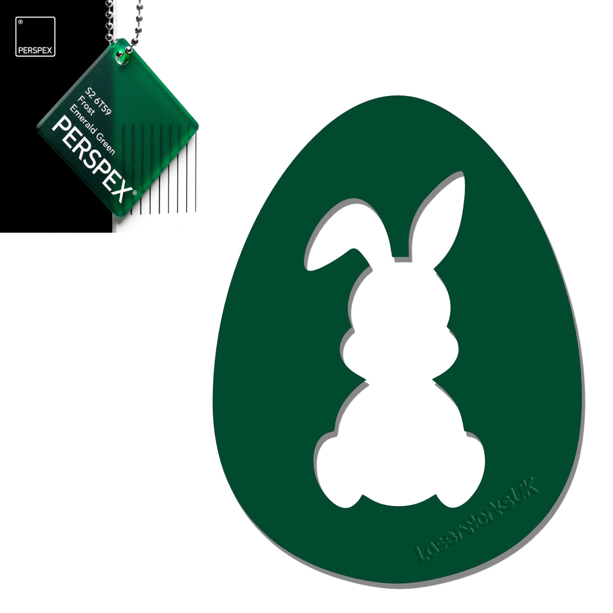 Acrylic Easter Egg With Bunny Cutout - (6cm Pack of 7) - Laserworksuk