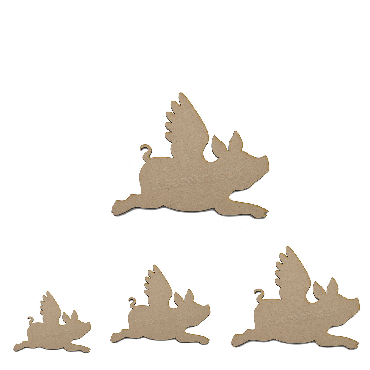 Flying Pig - MDF Craft Shapes - LaserworksUK