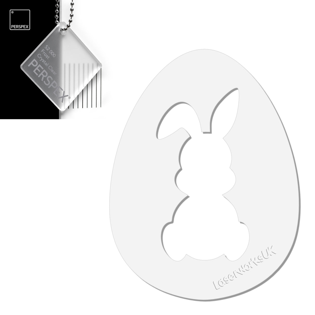 Acrylic Easter Egg With Bunny Cutout - (6cm Pack of 7) - Laserworksuk