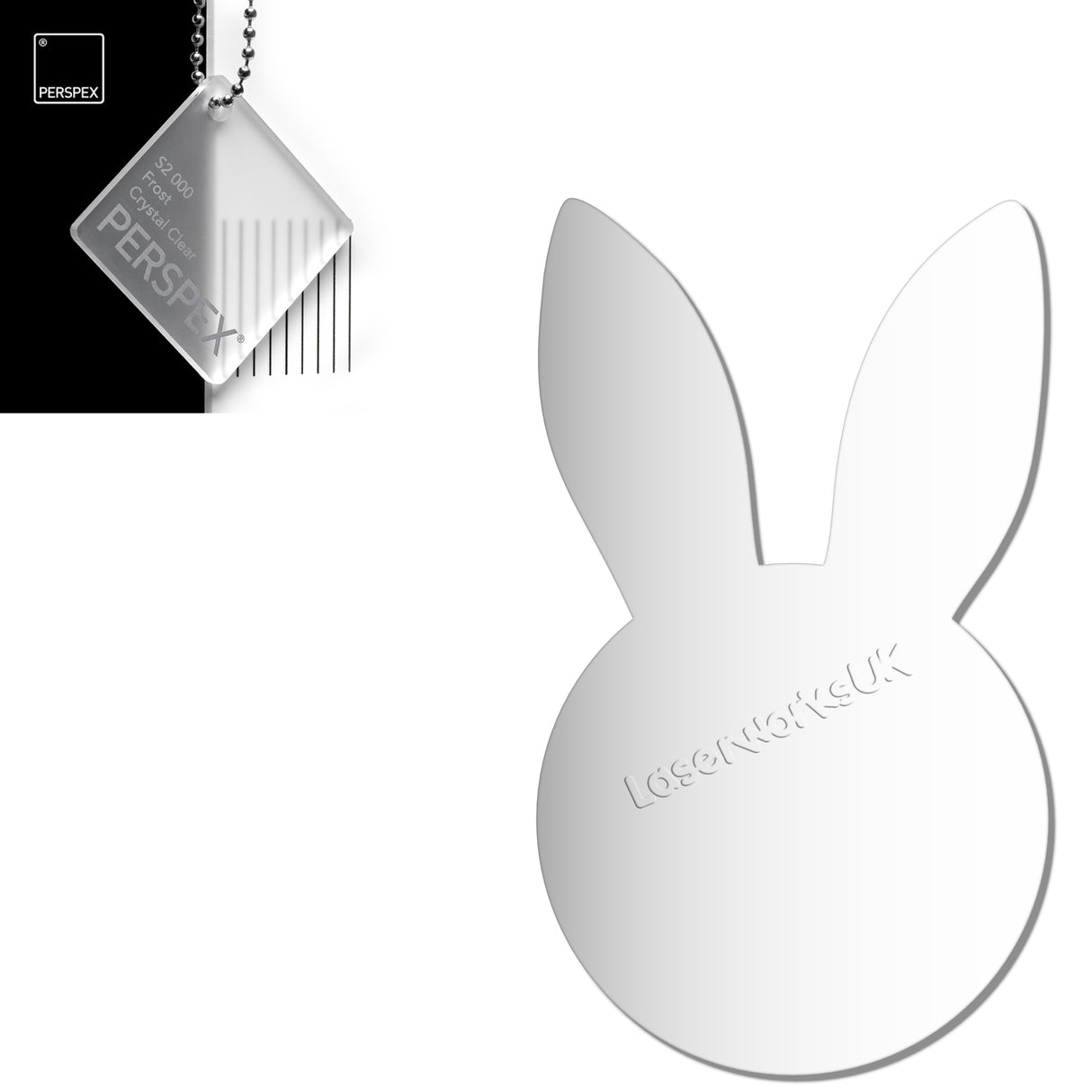Acrylic Easter Bunny - Rabbit Head Blanks (10cm Pack of 5) - Laserworksuk