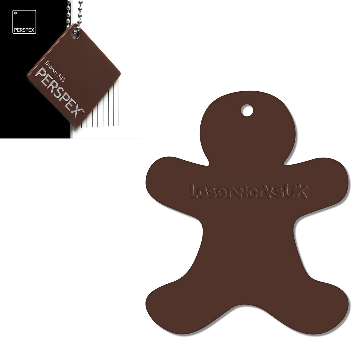 Acrylic Christmas Gingerbread Man Decorations (Pack of 12) - Laserworksuk