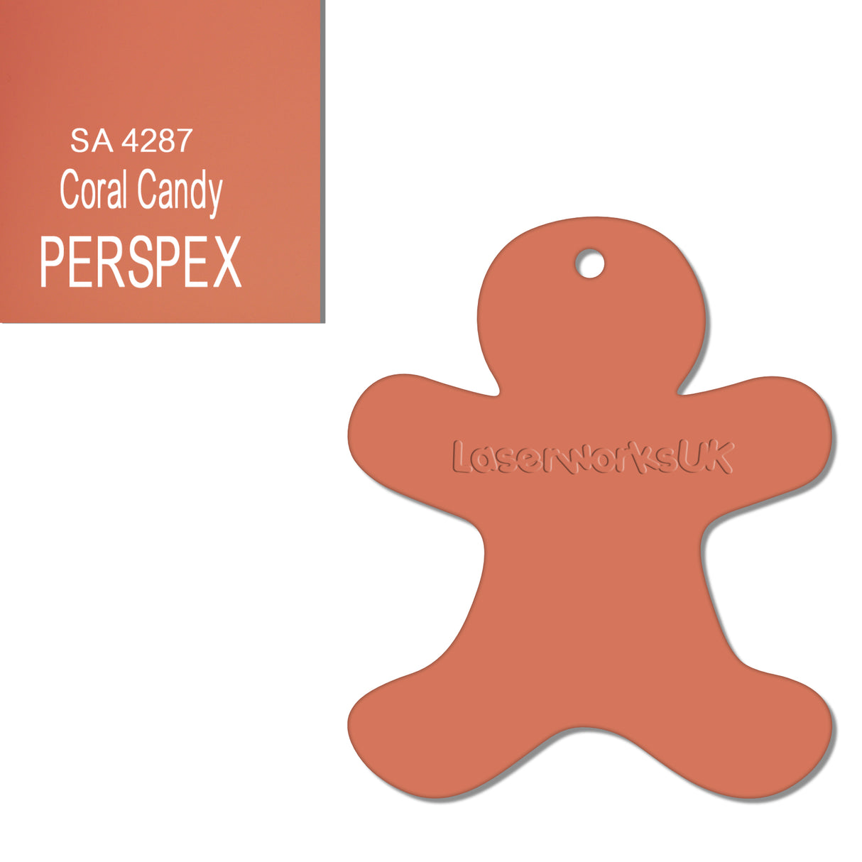 Acrylic Christmas Gingerbread Man Decorations (Pack of 12) - Laserworksuk